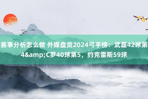 赛事分析怎么做 外媒盘货2024弓手榜：武磊42球第4&C罗40球第5，约克雷斯59球