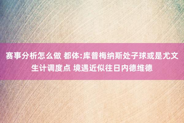 赛事分析怎么做 都体:库普梅纳斯处子球或是尤文生计调度点 境遇近似往日内德维德