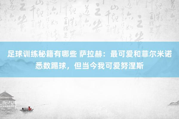 足球训练秘籍有哪些 萨拉赫：最可爱和菲尔米诺悉数踢球，但当今我可爱努涅斯