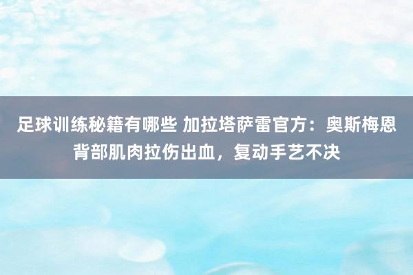 足球训练秘籍有哪些 加拉塔萨雷官方：奥斯梅恩背部肌肉拉伤出血，复动手艺不决