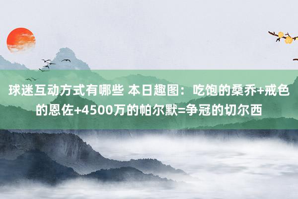 球迷互动方式有哪些 本日趣图：吃饱的桑乔+戒色的恩佐+4500万的帕尔默=争冠的切尔西