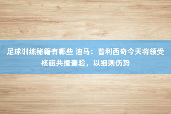 足球训练秘籍有哪些 迪马：普利西奇今天将领受核磁共振查验，以细则伤势