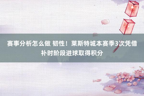 赛事分析怎么做 韧性！莱斯特城本赛季3次凭借补时阶段进球取得积分