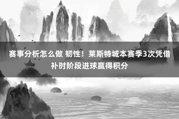 赛事分析怎么做 韧性！莱斯特城本赛季3次凭借补时阶段进球赢得积分