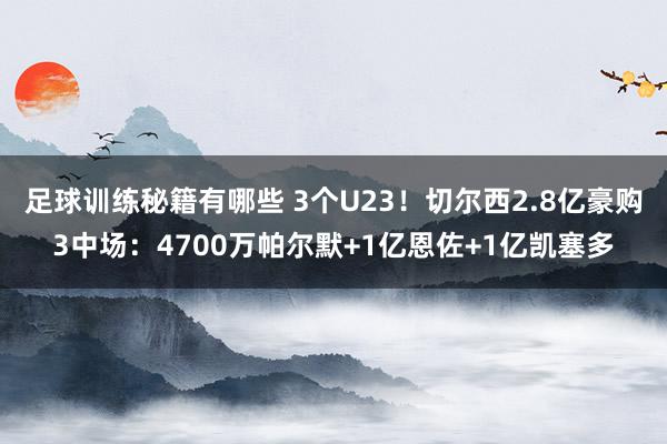 足球训练秘籍有哪些 3个U23！切尔西2.8亿豪购3中场：4700万帕尔默+1亿恩佐+1亿凯塞多