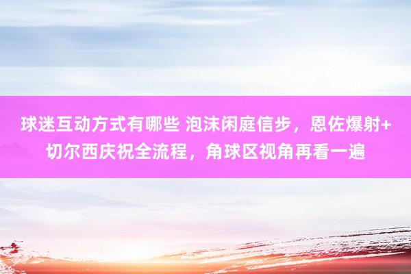 球迷互动方式有哪些 泡沫闲庭信步，恩佐爆射+切尔西庆祝全流程，角球区视角再看一遍