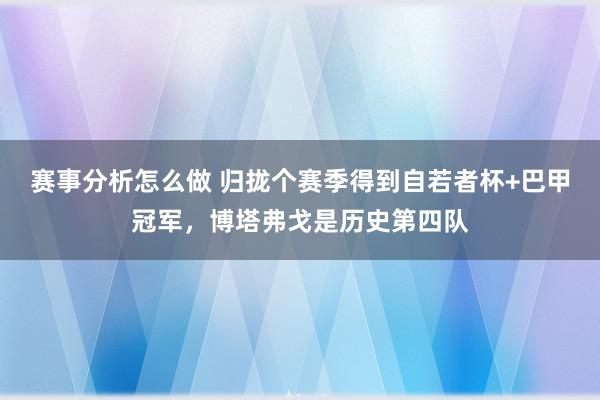 赛事分析怎么做 归拢个赛季得到自若者杯+巴甲冠军，博塔弗戈是历史第四队