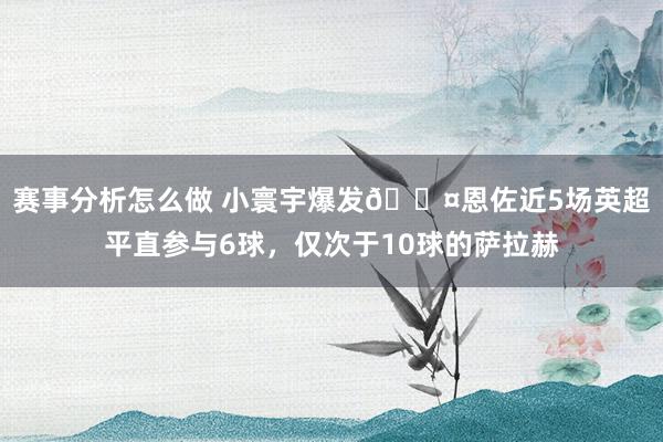 赛事分析怎么做 小寰宇爆发😤恩佐近5场英超平直参与6球，仅次于10球的萨拉赫