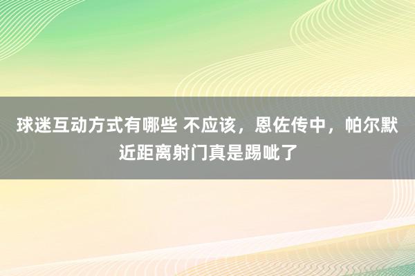 球迷互动方式有哪些 不应该，恩佐传中，帕尔默近距离射门真是踢呲了