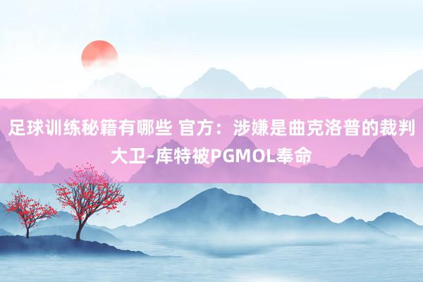 足球训练秘籍有哪些 官方：涉嫌是曲克洛普的裁判大卫-库特被PGMOL奉命