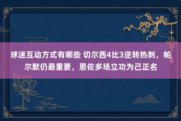 球迷互动方式有哪些 切尔西4比3逆转热刺，帕尔默仍最重要，恩佐多场立功为己正名